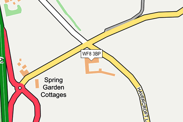 WF8 3BP map - OS OpenMap – Local (Ordnance Survey)