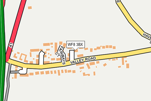 WF8 3BX map - OS OpenMap – Local (Ordnance Survey)