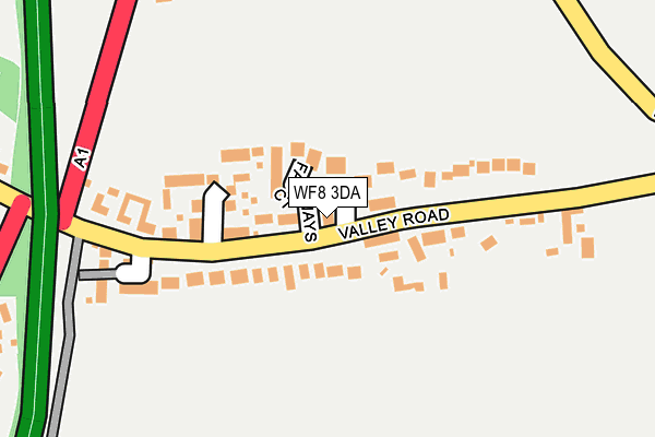 WF8 3DA map - OS OpenMap – Local (Ordnance Survey)