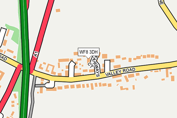 WF8 3DH map - OS OpenMap – Local (Ordnance Survey)