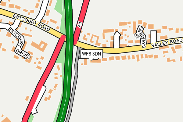 WF8 3DN map - OS OpenMap – Local (Ordnance Survey)