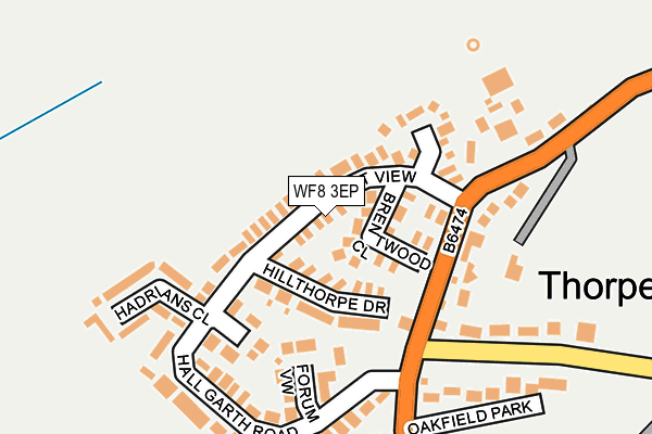 WF8 3EP map - OS OpenMap – Local (Ordnance Survey)