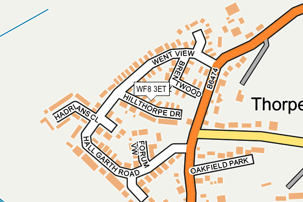 WF8 3ET map - OS OpenMap – Local (Ordnance Survey)