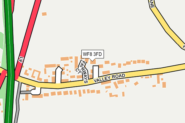 WF8 3FD map - OS OpenMap – Local (Ordnance Survey)