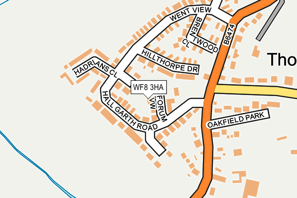 WF8 3HA map - OS OpenMap – Local (Ordnance Survey)