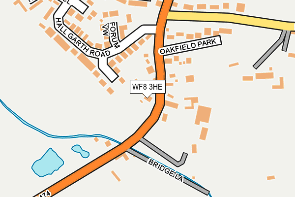 WF8 3HE map - OS OpenMap – Local (Ordnance Survey)
