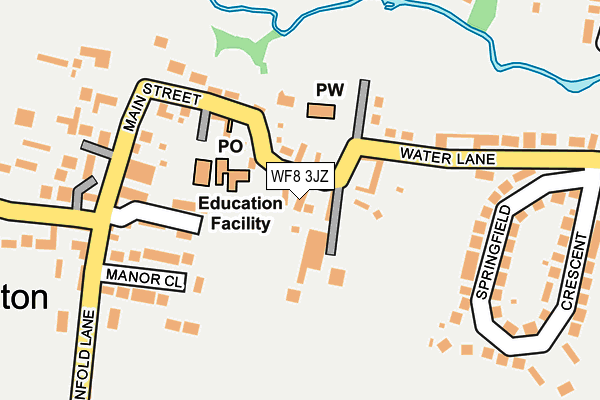 WF8 3JZ map - OS OpenMap – Local (Ordnance Survey)