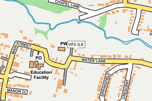 WF8 3LB map - OS OpenMap – Local (Ordnance Survey)