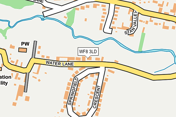 WF8 3LD map - OS OpenMap – Local (Ordnance Survey)