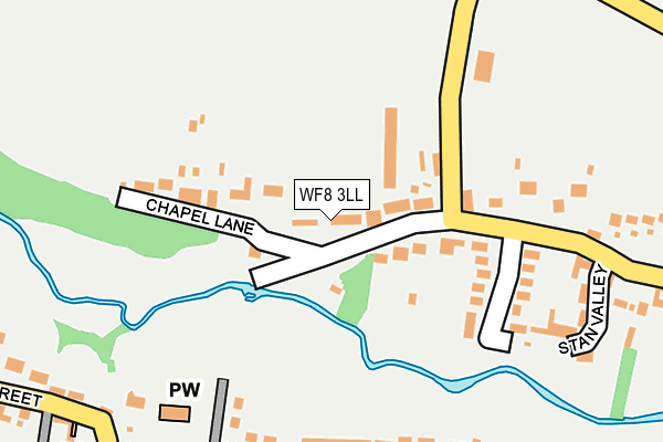 WF8 3LL map - OS OpenMap – Local (Ordnance Survey)