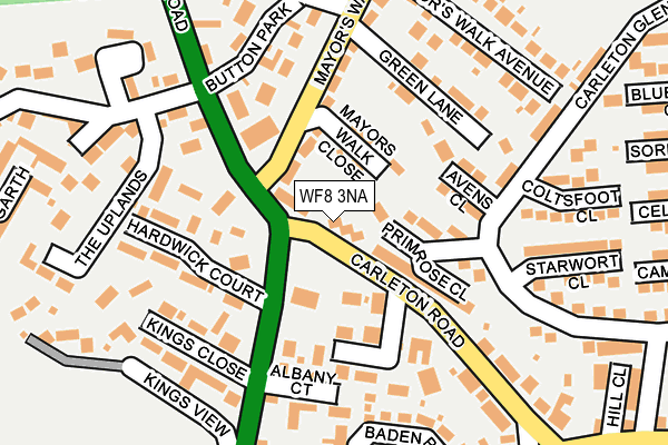 WF8 3NA map - OS OpenMap – Local (Ordnance Survey)