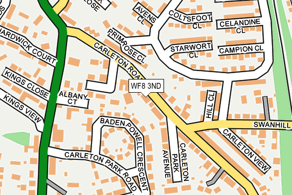 WF8 3ND map - OS OpenMap – Local (Ordnance Survey)