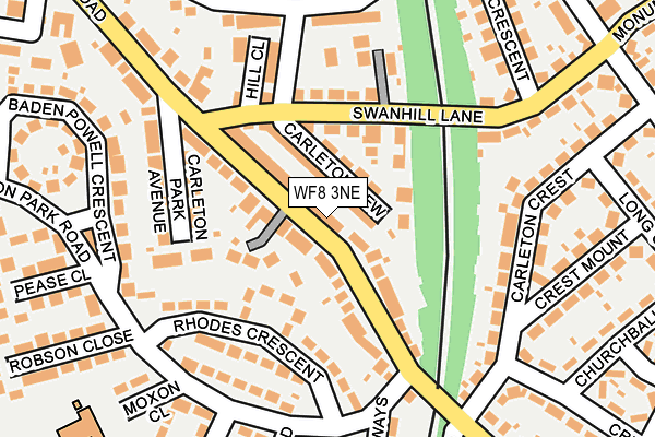 WF8 3NE map - OS OpenMap – Local (Ordnance Survey)