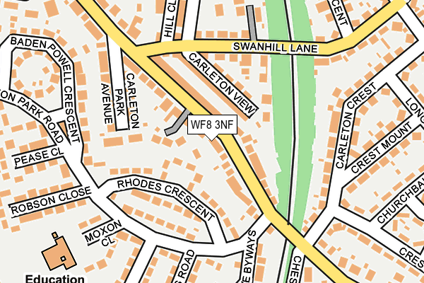 WF8 3NF map - OS OpenMap – Local (Ordnance Survey)