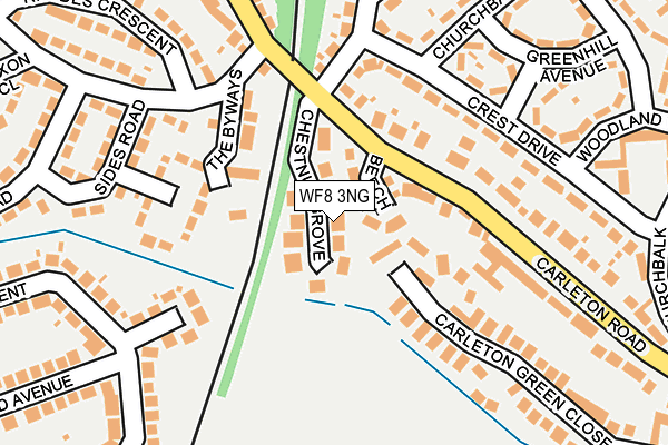 WF8 3NG map - OS OpenMap – Local (Ordnance Survey)