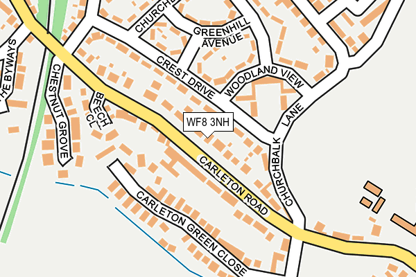 WF8 3NH map - OS OpenMap – Local (Ordnance Survey)