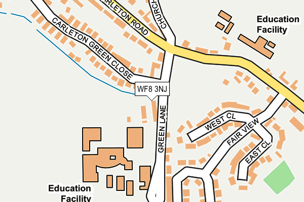 WF8 3NJ map - OS OpenMap – Local (Ordnance Survey)