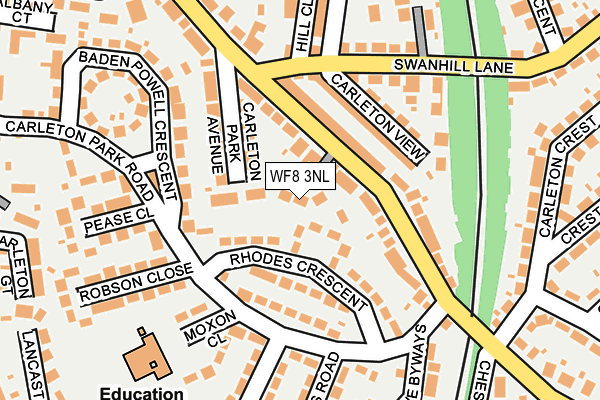 WF8 3NL map - OS OpenMap – Local (Ordnance Survey)