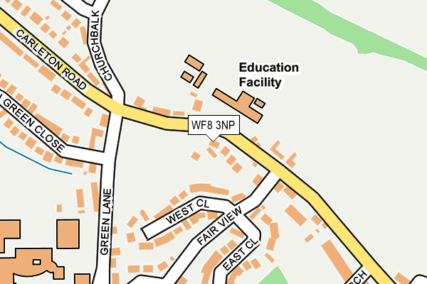 WF8 3NP map - OS OpenMap – Local (Ordnance Survey)