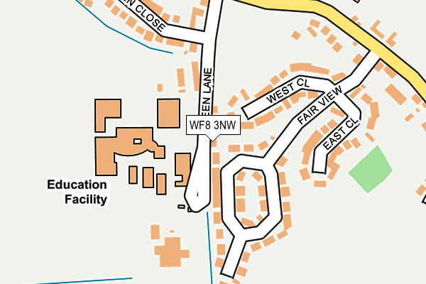 WF8 3NW map - OS OpenMap – Local (Ordnance Survey)