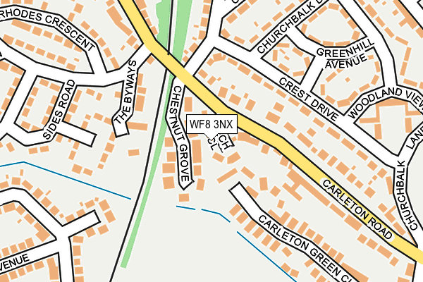 WF8 3NX map - OS OpenMap – Local (Ordnance Survey)