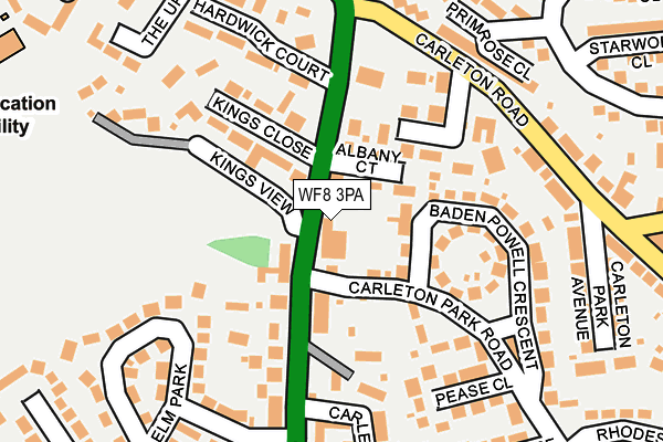 WF8 3PA map - OS OpenMap – Local (Ordnance Survey)