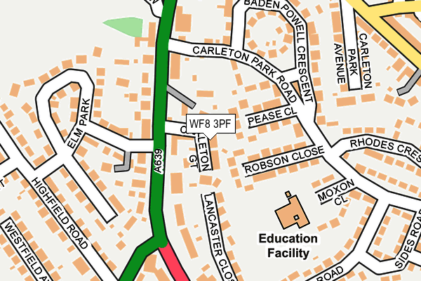 WF8 3PF map - OS OpenMap – Local (Ordnance Survey)