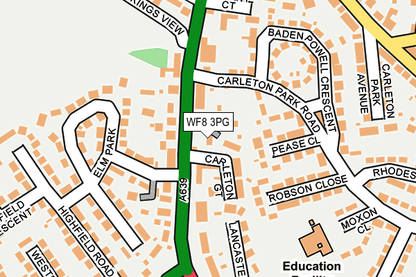 WF8 3PG map - OS OpenMap – Local (Ordnance Survey)