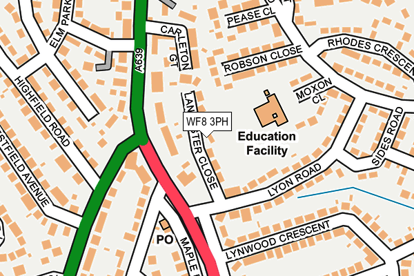 WF8 3PH map - OS OpenMap – Local (Ordnance Survey)