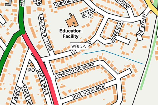 WF8 3PJ map - OS OpenMap – Local (Ordnance Survey)