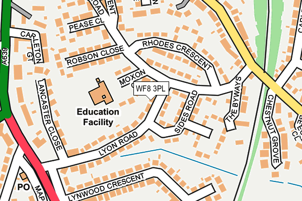 WF8 3PL map - OS OpenMap – Local (Ordnance Survey)
