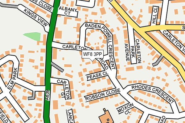 WF8 3PP map - OS OpenMap – Local (Ordnance Survey)