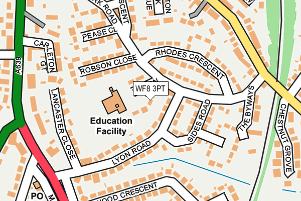 WF8 3PT map - OS OpenMap – Local (Ordnance Survey)