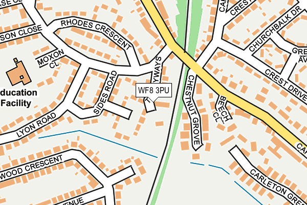 WF8 3PU map - OS OpenMap – Local (Ordnance Survey)