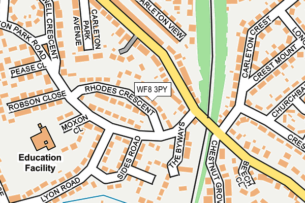 WF8 3PY map - OS OpenMap – Local (Ordnance Survey)