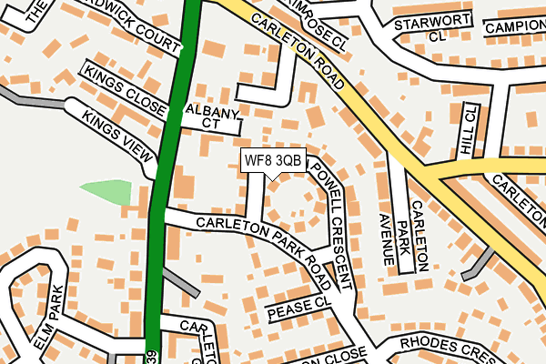 WF8 3QB map - OS OpenMap – Local (Ordnance Survey)