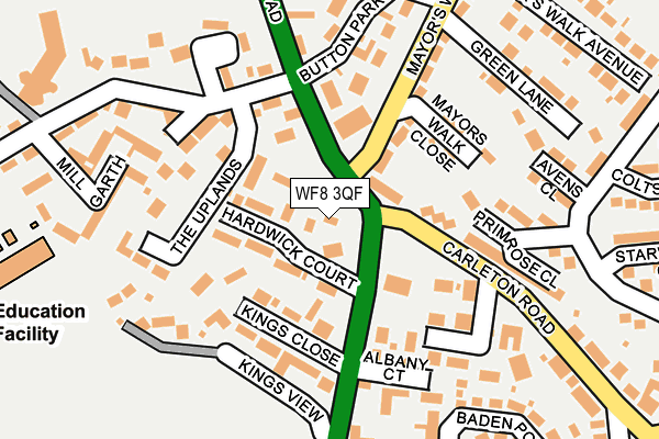 WF8 3QF map - OS OpenMap – Local (Ordnance Survey)