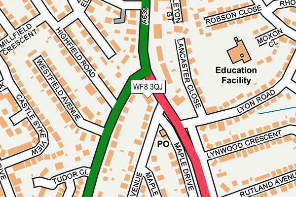 WF8 3QJ map - OS OpenMap – Local (Ordnance Survey)