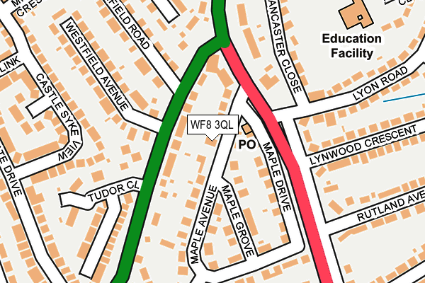 WF8 3QL map - OS OpenMap – Local (Ordnance Survey)