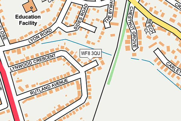 WF8 3QU map - OS OpenMap – Local (Ordnance Survey)