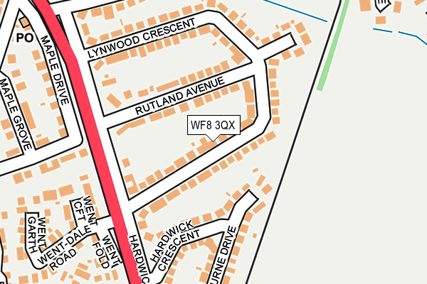 WF8 3QX map - OS OpenMap – Local (Ordnance Survey)
