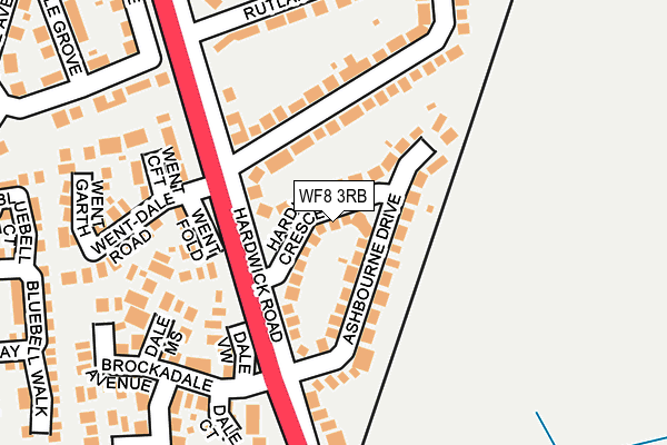 WF8 3RB map - OS OpenMap – Local (Ordnance Survey)