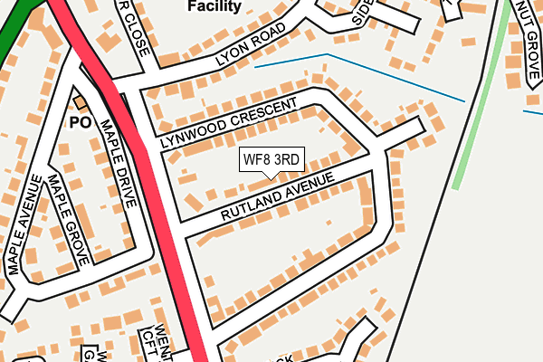 WF8 3RD map - OS OpenMap – Local (Ordnance Survey)