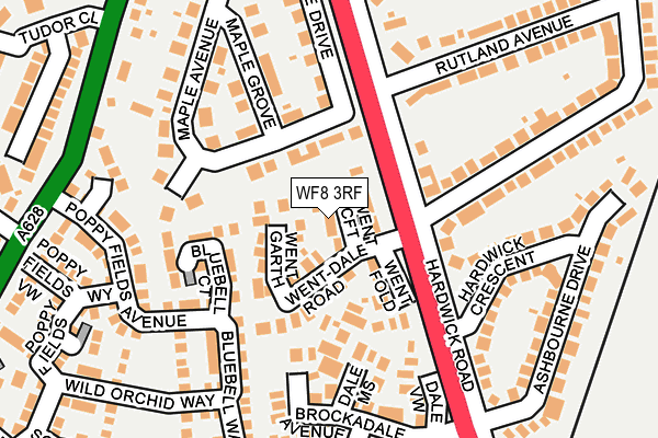 WF8 3RF map - OS OpenMap – Local (Ordnance Survey)