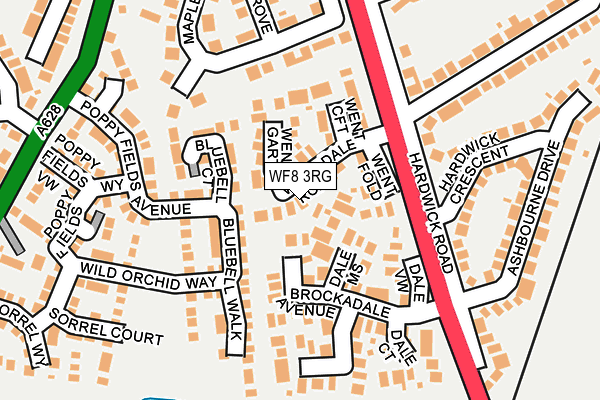 WF8 3RG map - OS OpenMap – Local (Ordnance Survey)