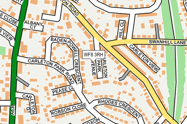 WF8 3RH map - OS OpenMap – Local (Ordnance Survey)