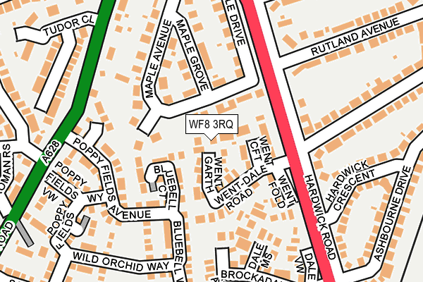 WF8 3RQ map - OS OpenMap – Local (Ordnance Survey)