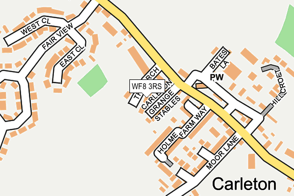 WF8 3RS map - OS OpenMap – Local (Ordnance Survey)