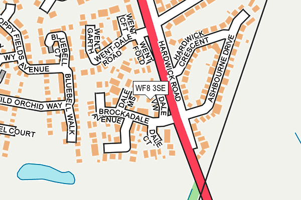 WF8 3SE map - OS OpenMap – Local (Ordnance Survey)