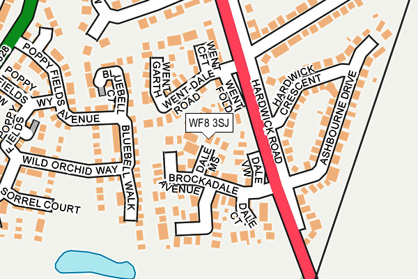 WF8 3SJ map - OS OpenMap – Local (Ordnance Survey)